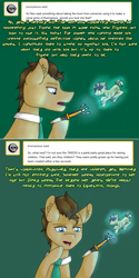 Size: 750x1502 | Tagged: safe, artist:fairyrave, derpibooru import, doctor whooves, oc, oc:neosurgeon, earth pony, pony, doctor who, hologram, lovestruck derpy, male, necktie, sonic screwdriver, stallion, the doctor