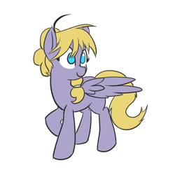 Size: 700x700 | Tagged: safe, artist:star, oc, oc only, oc:rain drop, pegasus, pony, /mlp/, female, fourcannon, mare, raised hoof, simple background, spread wings, white background, wings