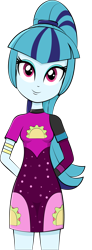 Size: 1730x4710 | Tagged: safe, artist:diilaycc, derpibooru import, sonata dusk, equestria girls, looking at you, simple background, solo, taco dress, transparent background