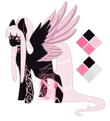 Size: 1973x2180 | Tagged: safe, artist:minelvi, derpibooru import, oc, oc only, pegasus, pony, ear piercing, eyelashes, makeup, pegasus oc, piercing, reference sheet, simple background, solo, tattoo, transparent background, two toned wings, wings