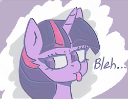 Size: 2147x1656 | Tagged: safe, artist:endo, derpibooru import, twilight sparkle, pony, unicorn, :p, angry, female, simple background, solo, solo female, text, tongue out