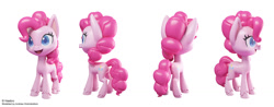 Size: 1600x626 | Tagged: safe, artist:andrew hickinbottom, artist:andyh_3d, derpibooru import, pinkie pie, earth pony, pony, my little pony: pony life, butt, open mouth, plot, simple background, turnaround, white background