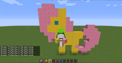 Size: 1365x708 | Tagged: safe, derpibooru import, fluttershy, pegasus, pony, dream, minecraft