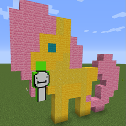 Size: 659x661 | Tagged: safe, derpibooru import, fluttershy, pegasus, pony, dream, minecraft, minecraft pixel art, pixel art