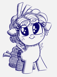 Size: 464x631 | Tagged: safe, artist:heretichesh, derpibooru import, cozy glow, pegasus, pony, bow, cozybetes, cute, female, filly, freckles, hair bow, monochrome, sketch, solo