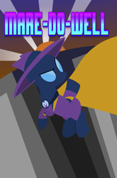 Size: 1297x1969 | Tagged: safe, artist:thunder-blur, derpibooru import, mare do well, earth pony, comic cover, lineless art, simple background, solo, superhero
