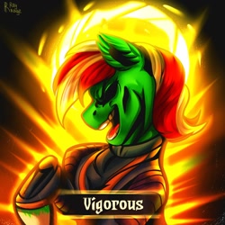 Size: 1000x1000 | Tagged: safe, artist:raychelrage, derpibooru import, oc, earth pony, pony, crossover, darkest dungeon, solo