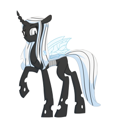 Size: 2400x2625 | Tagged: safe, artist:carnifex, derpibooru import, oc, oc only, oc:queen venyx, changeling, changeling queen, changeling queen oc, female, simple background, solo, transparent background, white changeling