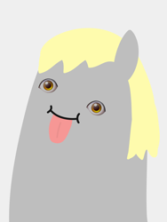 Size: 1536x2048 | Tagged: safe, alternate version, artist:2merr, derpy hooves, /mlp/, 4chan, drawn on phone, drawthread, female, gray background, simple background, smiling, solo, tongue out, wat