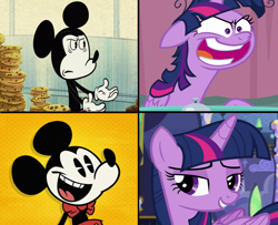 Size: 1000x810 | Tagged: safe, derpibooru import, twilight sparkle, twilight sparkle (alicorn), alicorn, pony, a trivial pursuit, every little thing she does, disney, meme, mickey mouse, new mickey mouse shorts, pacman eyes, the wonderful world of mickey mouse, twilight snapple