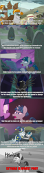 Size: 2003x7875 | Tagged: safe, derpibooru import, edit, edited screencap, screencap, pony of shadows, rockhoof, star swirl the bearded, stygian, twilight sparkle, twilight sparkle (alicorn), alicorn, earth pony, pony, unicorn, shadow play, antagonist, beard, bell tolls, book, caption, cloak, clothes, comic, door, facial hair, female, hoof on shoulder, image macro, impact font, journal, male, mare, netitus, op has a point, open mouth, pointing, ponehenge, raised hoof, screencap comic, shield, star swirl's journal, text, unnamed character, unnamed pony, village, worst pony