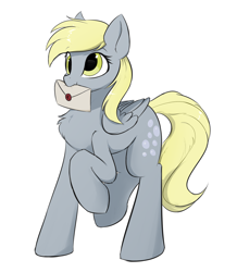 Size: 1444x1659 | Tagged: safe, artist:d.w.h.cn, derpibooru import, derpy hooves, pegasus, pony, chest fluff, cute, cutie mark, derpabetes, envelope, female, mare, mouth hold, simple background, solo, wax seal, white background