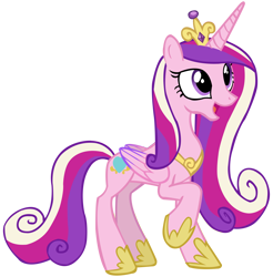 Size: 7563x7700 | Tagged: safe, artist:laszlvfx, princess cadance, alicorn, pony, absurd resolution, cutie mark, female, happy, mare, open mouth, raised hoof, simple background, transparent background, vector