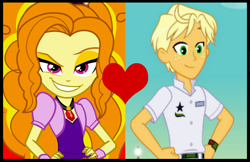 Size: 888x574 | Tagged: safe, derpibooru import, edit, edited screencap, screencap, adagio dazzle, ragamuffin (equestria girls), better together, equestria girls, rainbow rocks, spring breakdown, adagamuffin, crack shipping, cropped, female, heart, male, shipping, shipping domino, straight