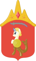 Size: 585x1000 | Tagged: safe, derpibooru import, oc, oc only, hybrid, mermaid, pony, unicorn, coat of arms, emblem, magic, magic aura, male, nation ponies, poland, ponified, solo, stallion, telekinesis, warsaw