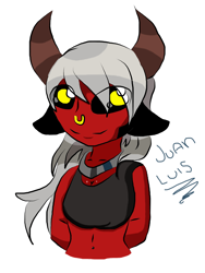 Size: 3120x4160 | Tagged: safe, artist:juanluuis8, derpibooru import, lady tirek, lord tirek, cute, rule 63, rule63betes, smiley face, tirebetes