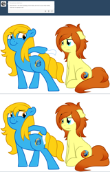 Size: 1280x2004 | Tagged: safe, artist:furrgroup, derpibooru import, oc, oc:firefox, oc:internet explorer, earth pony, pony, ask internet explorer, browser ponies, female, internet explorer, mare, mozilla firefox