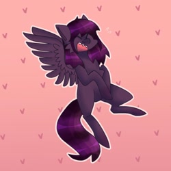 Size: 1000x1000 | Tagged: safe, artist:neonbugzz, derpibooru import, oc, oc only, pegasus, pony, eyes closed, heart, open mouth, pegasus oc, smiling, solo, wings