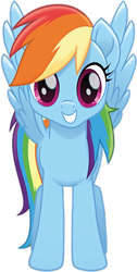 Size: 2250x4482 | Tagged: safe, derpibooru import, edit, rainbow dash, pegasus, pony, my little pony: the movie, absurd resolution, cute, dashabetes, female, looking at you, mare, simple background, smiling, solo, transparent background, upscaled, vector, waifu2x, wings