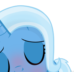 Size: 2087x2026 | Tagged: safe, artist:grapefruitface1, artist:shadyhorseman, trixie, base used, blue coat, blushing, eyes closed, eyeshadow, female, implied oc, implied oc:grapefruitface, kissing, makeup, mare, offscreen character, pov, silver mane, silver tail, simple background, smooch, solo, transparent background