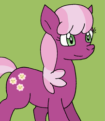 Size: 651x749 | Tagged: safe, artist:cmara, derpibooru import, cheerilee, earth pony, pony, female, green background, mare, simple background, solo