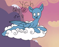 Size: 2500x2000 | Tagged: safe, artist:lowname, derpibooru import, oc, oc only, pegasus, pony, bald, cloud, lying down, mountain, on a cloud, outdoors, pegasus oc, prone, solo, wings