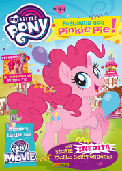 Size: 714x1000 | Tagged: safe, derpibooru import, pinkie pie, spike, dragon, earth pony, pony, my little pony: the movie, italian, italy, magazine