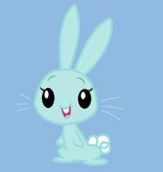 Size: 443x468 | Tagged: safe, artist:elementbases, derpibooru import, oc, oc only, rabbit, animal, base used, blue background, cute, feral, gloating, looking at you, mammal, non-pony oc, not trixie, simple background, solo