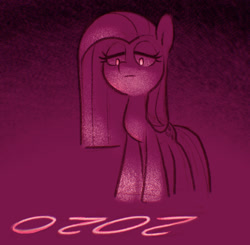 Size: 1105x1084 | Tagged: safe, artist:dawnfire, pinkie pie, earth pony, pony, 2020, female, lidded eyes, mare, pinkamena diane pie, solo, straight mane