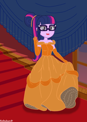 Size: 1920x2688 | Tagged: safe, artist:robukun, derpibooru import, sci-twi, twilight sparkle, equestria girls, beauty and the beast, clothes, dress, solo