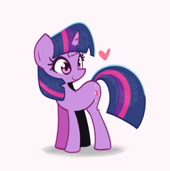 Size: 1800x1810 | Tagged: safe, artist:kindakismet, derpibooru import, twilight sparkle, unicorn twilight, pony, unicorn, beige background, cute, female, heart, mare, solo, twiabetes