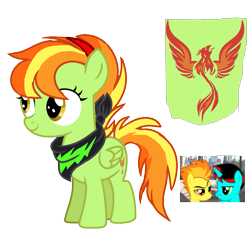 Size: 1025x946 | Tagged: safe, artist:venomous-cookietwt, derpibooru import, spitfire, oc, oc:phoenix, pegasus, pony, canon x oc, cutie mark, female, filly, male, offspring, parent:oc:phoenix, parent:spitfire, parents:canon x oc, shipping, simple background, straight, transparent background