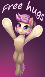 Size: 711x1202 | Tagged: safe, artist:foxpit, derpibooru import, oc, oc only, oc:lavrushka, pony, unicorn, cute, female, free hugs, mare