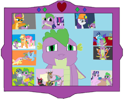 Size: 3916x3116 | Tagged: safe, artist:megasean45, derpibooru import, applejack, big macintosh, discord, fluttershy, gabby, pinkie pie, princess ember, rainbow dash, rarity, sludge (g4), smolder, spike, starlight glimmer, thorax, twilight sparkle, twilight sparkle (alicorn), alicorn, changeling, draconequus, dragon, earth pony, griffon, pegasus, pony, unicorn, arrow, bow (weapon), bow and arrow, captain wuzz, chocolate, desk, dragon lands, drink, dungeons and dragons, empathy cocoa, flying, food, garbuncle, hot chocolate, knocked out, mirror, ms paint, ogres and oubliettes, photo, picnic, picnic blanket, pie, race swap, sir mcbiggen, sludgebuse, spike day, spikelove, starlight's office, stars, unicorn big mac, weapon, winged spike
