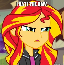 Size: 600x606 | Tagged: safe, derpibooru import, edit, edited screencap, screencap, sunset shimmer, equestria girls, rainbow rocks, caption, image macro, megas xlr, text