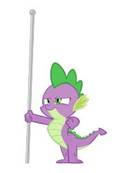 Size: 3529x4497 | Tagged: safe, artist:memnoch, derpibooru import, edit, spike, dragon, flag pole, male, simple background, solo, transparent background, vector, vector edit