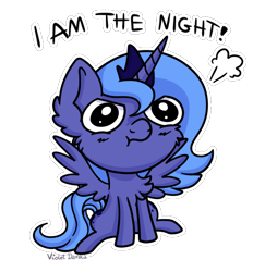 Size: 600x646 | Tagged: safe, artist:happy-go-creative, derpibooru import, princess luna, alicorn, pony, chibi, i am the night, s1 luna, simple background, solo, transparent background