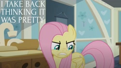 Size: 1920x1080 | Tagged: safe, derpibooru import, edit, edited screencap, editor:quoterific, screencap, fluttershy, pegasus, pony, a health of information, solo