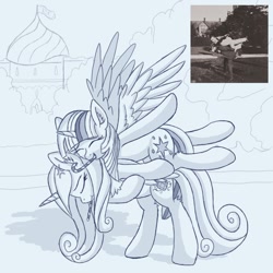 Size: 960x960 | Tagged: safe, artist:atlas-66, derpibooru import, princess cadance, twilight sparkle, alicorn, pony, happy, sketch