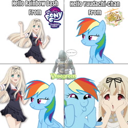 Size: 554x554 | Tagged: safe, derpibooru import, rainbow dash, pegasus, pony, kantai collection, meme, yuudachi