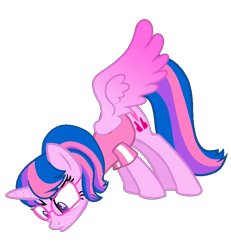 Size: 676x731 | Tagged: safe, artist:guruyunus17, derpibooru import, oc, oc only, oc:hsu amity, alicorn, pony, base used, clothes, female, glasses, mare, simple background, solo, transparent background, upset