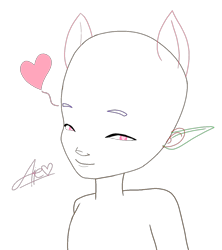 Size: 1252x1410 | Tagged: safe, artist:guruyunus17, derpibooru import, anthro, human, amused, bald, base, code lyoko, cute, heart, heart eyes, looking at you, no pony, pink eyes, ponied up, simple background, smiling, solo, transparent background, wingding eyes