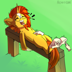 Size: 2000x2000 | Tagged: safe, artist:freak-side, derpibooru import, sunburst, unicorn, fetish, solo, tickle fetish, tickle torture, tickling