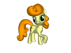 Size: 1200x900 | Tagged: safe, artist:nintenblock64, derpibooru import, carrot top, golden harvest, earth pony, pony, 3d, 3d pony creator, carrot, cutie mark, female, food, grin, mare, ponylumen, pose, raised hoof, simple background, smiling, transparent background