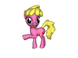 Size: 1200x900 | Tagged: safe, artist:nintenblock64, derpibooru import, cherry berry, earth pony, pony, 3d, 3d pony creator, cherry, cutie mark, female, food, hoof pointing, mare, open mouth, ponylumen, pose, simple background, transparent background