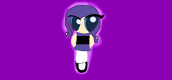 Size: 3980x1848 | Tagged: safe, artist:iivividz, derpibooru import, rarity, human, clothes, female, humanized, purple background, shoes, simple background, solo, the powerpuff girls