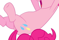 Size: 1777x1229 | Tagged: safe, artist:slb94, derpibooru import, edit, pinkie pie, earth pony, pony, too many pinkie pies, belly, cropped, open mouth, pictures of bellies, simple background, solo, transparent background, vector, vector edit