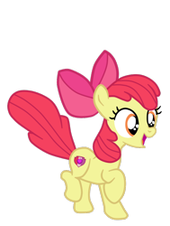 Size: 728x961 | Tagged: safe, artist:gmaplay, derpibooru import, apple bloom, earth pony, pony, cute, jumping, simple background, solo, transparent background