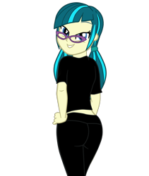 Size: 1624x1926 | Tagged: safe, artist:gmaplay, derpibooru import, juniper montage, equestria girls, butt, junibum montage, looking at you, simple background, solo, transparent background