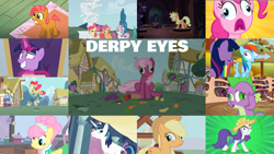 Size: 1986x1119 | Tagged: safe, derpibooru import, edit, edited screencap, editor:quoterific, screencap, apple bloom, applejack, babs seed, cheerilee, fluttershy, pinkie pie, rainbow dash, rarity, scootaloo, shining armor, spike, sweetie belle, twilight sparkle, twilight sparkle (alicorn), alicorn, dragon, earth pony, pegasus, pony, unicorn, a canterlot wedding, applebuck season, castle mane-ia, fall weather friends, filli vanilli, green isn't your color, just for sidekicks, one bad apple, secret of my excess, simple ways, the beginning of the end, the cutie pox, the return of harmony, apple, banana, carrot, castle of the royal pony sisters, cutie mark crusaders, cutie pox, derp, food, golden oaks library, grapes, mane seven, mane six, rarihick, tongue out